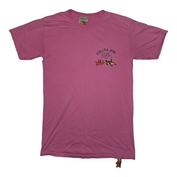 Pirana Joe T-Shirt Women's Small Short Sleeve Pink Graphic Print Casaul Vacation - Picture 1 of 7